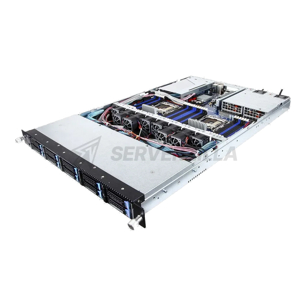 Платформа системного блока Gigabyte R180-F2A (R180F2A-110) 1U, 2xLGA2011 (E5-26xx V3/V4), 24xDDR4, up to 10x2.5, 2x1GbE, IPMI, 3x USB3.0 (1+2), 4xFAN, 2x800W, Rails — фото 2