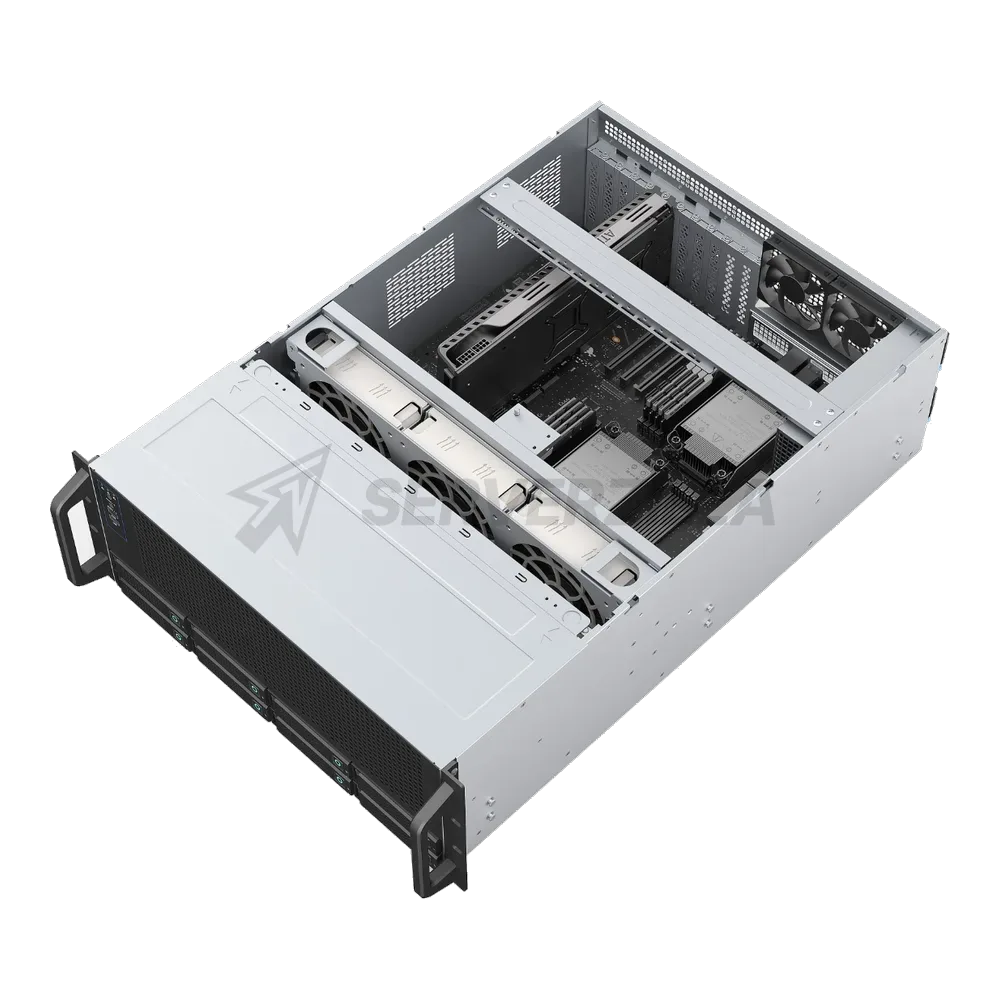 Серверный корпус/ Server case YCC YRM-46508A0, 4U, E-ATX, 8x3,5"/2,5" hotswap HDD bays, SAS/SATA 12GB/s  minisasHD backplane, 3x12038 PWM front fans, 2x8038 PWM rear fans, 2xUSB 3.0, 11xFHFL PCIe slots, depth 650mm, CRPS 1+1 2000W (2*CRPS2000D2) + PDB 3000W — фото 4