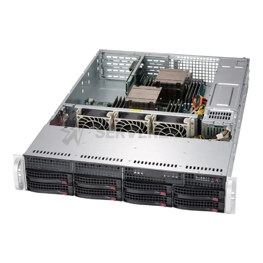 Корпус SuperMicro Bad Pack CSE-825TQC-R802LPB 2U SC825TQC 8 x 3.5" hot-swap SAS3/SATA LP Chassis w/ Red. 800W PWS