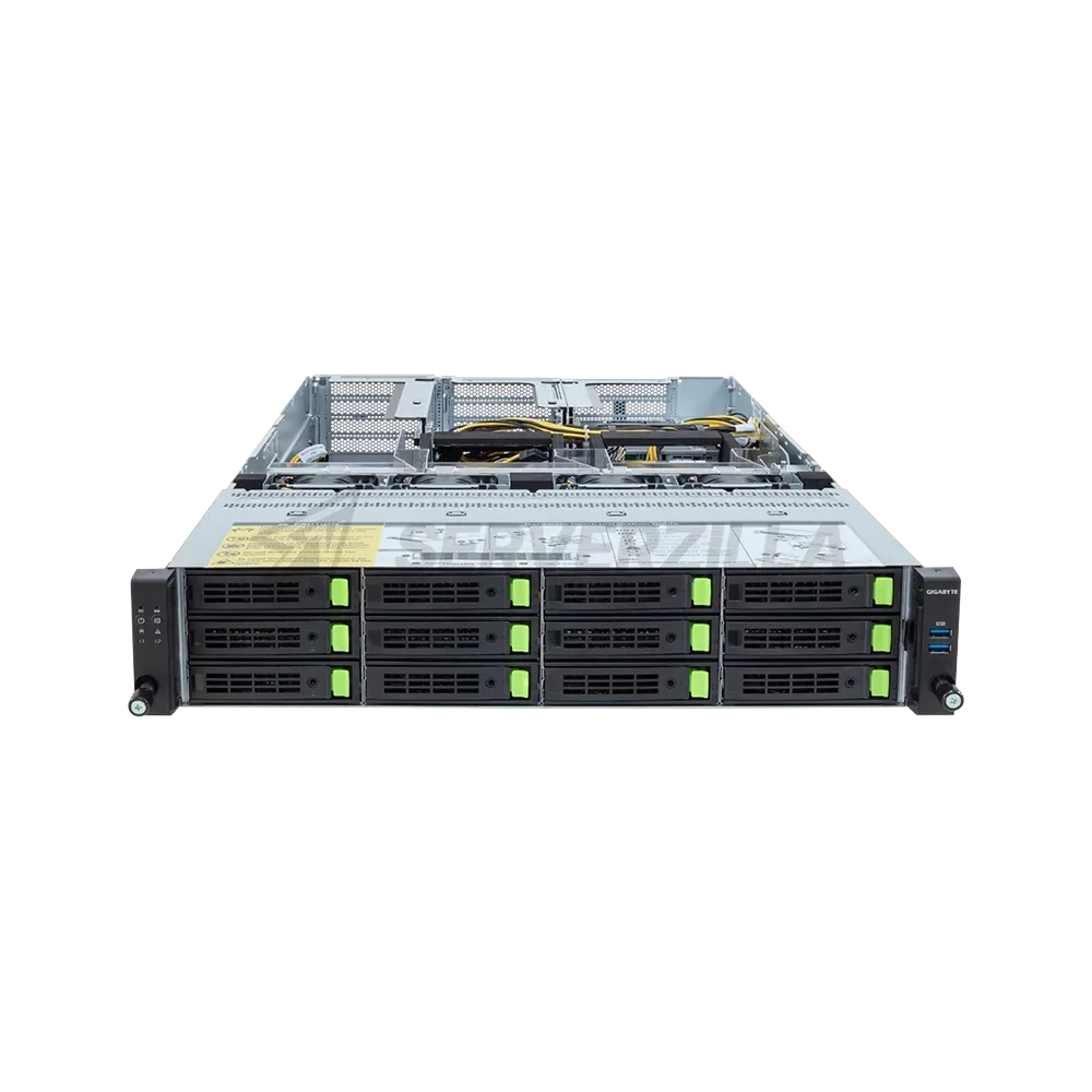 Шасси серверное Gigabyte Server Platform R283-SF0 / 2U / 2xIntel (Gen4/5) / 2xHS / 32xDIMM / 12xLFF NVMe/SAS/SATA / 4xGPUs DS / 1xOCP 3.0 / 1xFHHL / 2x2700W / Rails / 1Y (R283-SF0) — фото 2