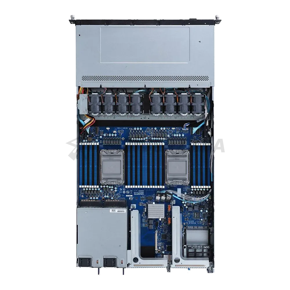 Платформа системного блока Gigabyte R182-M80 1U, 2x LGA4189, 32x DIMM DDR4, 4x 3.5" SAS/SATA, 4x 2.5" 9.5 mm SATA/NVME Gen 4, 2x 1Gb/s Intel I350-AM2, 2x PCIE Gen 4 x16, 1x OCP 3.0 x16, 1x OCP 2.0 x8, AST2600, 2x 1300W — фото 4