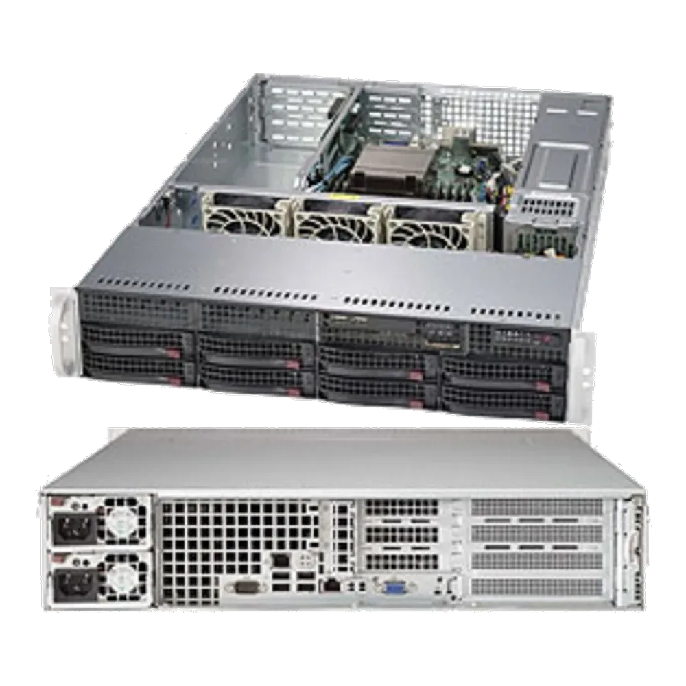 Платформа системного блока SuperMicro SYS-5028R-WR 2U Rackmount SC825TQ-R500WB X10SRW-F LGA2011 8xDDR4 8xSATA3 2xUSB2.0 2xUSB2.0 + 2xUSB3.0 4xPCI-E3.0x8 PCI-E3.0x8 LP Half-length