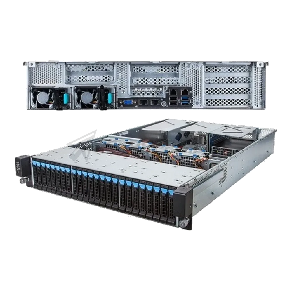 Платформа системного блока Gigabyte R280-G2O 2U GPGPU RM Server 3x GPU (NV validated), 2x Intel Xeon E5-2600V4, 24x RDIMM DDR4 ECC, 24 «x 2.5» hot-swappable HDD/SSD bays, LSI SAS2x36 expander, 2 x GbE LAN ports (Intel® I350-BT2), 1600W 80 PLUS Platinum redundant PSU (1+1)»
