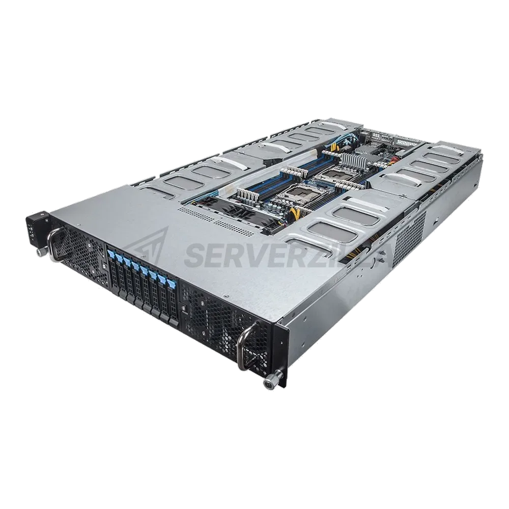 Платформа системного блока Gigabyte G250-G52 2U HPC Server - 8 x GPGPU Card Slots 2x E5-2600V4, 24 x RDIMM ECC DDR4 slots, 2 x GbE LAN «ports (Intel® I350-AM2), 8 x 2.5» hot-swappable HDD/SSD bays, 80 PLUS Platinum 2000W redundant PSU (1+1)»