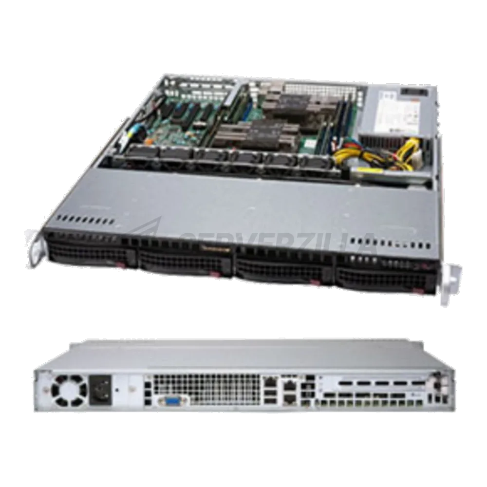 Платформа системного блока SuperMicro SYS-6019P-MT 1U, 2xLGA3647 (up to 140W), 8xDDR4, 4x3.5, 2x1GbE, 1x500W (X11DPL-i, SC813M chassis) (297931)
