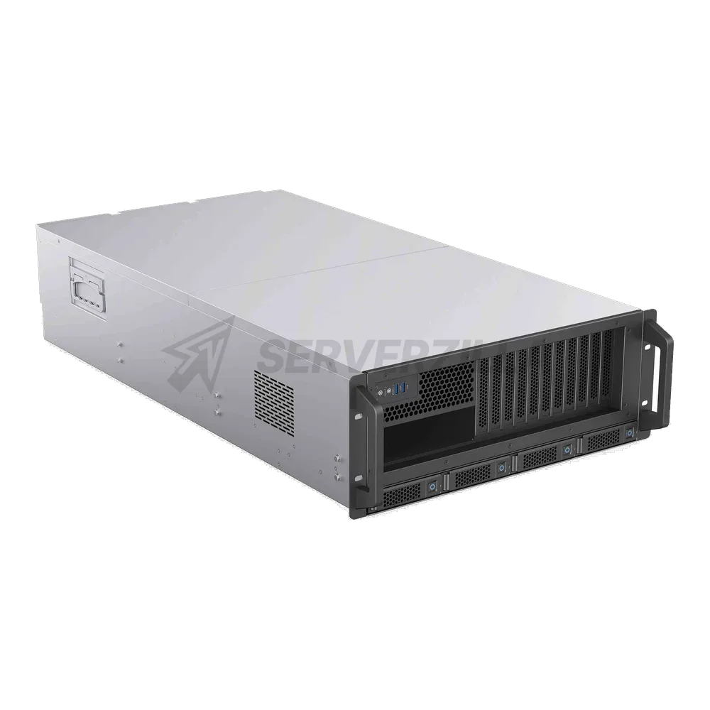 Procase G4-485-10D31-4NVME-R Корпус 4U Rack GPU case, 10 GPU PCIE 4.0 (31slot) 4 NVME hotswap HDD 4*MiniSAS HD(8643), черный, плата блока питания 4+1 CRPS (без модулей), до 3200вт/модуль, глубина 850м