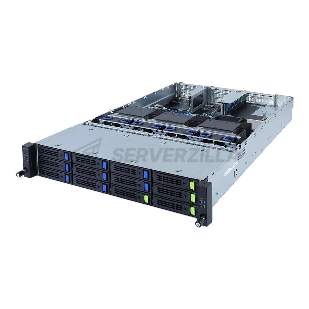 Платформа системного блока Gigabyte R282-G30 2U, 2x LGA4189, 32x DIMM DDR4, 12x 3.5" SAS/SATA 4x NVME Gen4, 2x 1Gb/s Intel I350-AM2, 5x PCIE Gen 4 x16 support 3x double slot GPU, 1x OCP 3.0 x16, 1x OCP 2.0 x8, AST2600, 2x 2400W (600150)