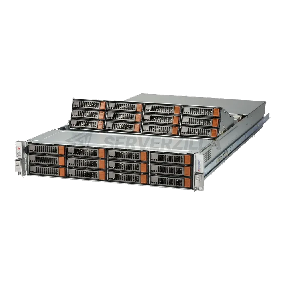 Корпус SuperMicro серверный CSE-826SE1C-R1K02JBOD – 2U, 24x (12 front + 12 middle) 3.5» SAS/SATA» дисковых отсеков