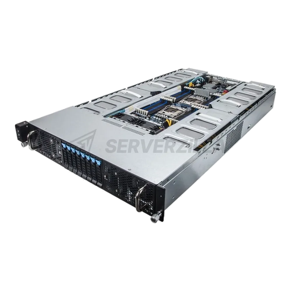 Платформа системного блока Gigabyte G250-G50 2U HPC Server - 8 x GPGPU Card Slots 2x E5-2600V4, 24 x RDIMM ECC DDR4 slots, 2 x GbE LAN «ports (Intel® I350-AM2), 8 x 2.5» hot-swappable HDD/SSD bays, 80 PLUS Platinum 1600W redundant PSU (1+1)»
