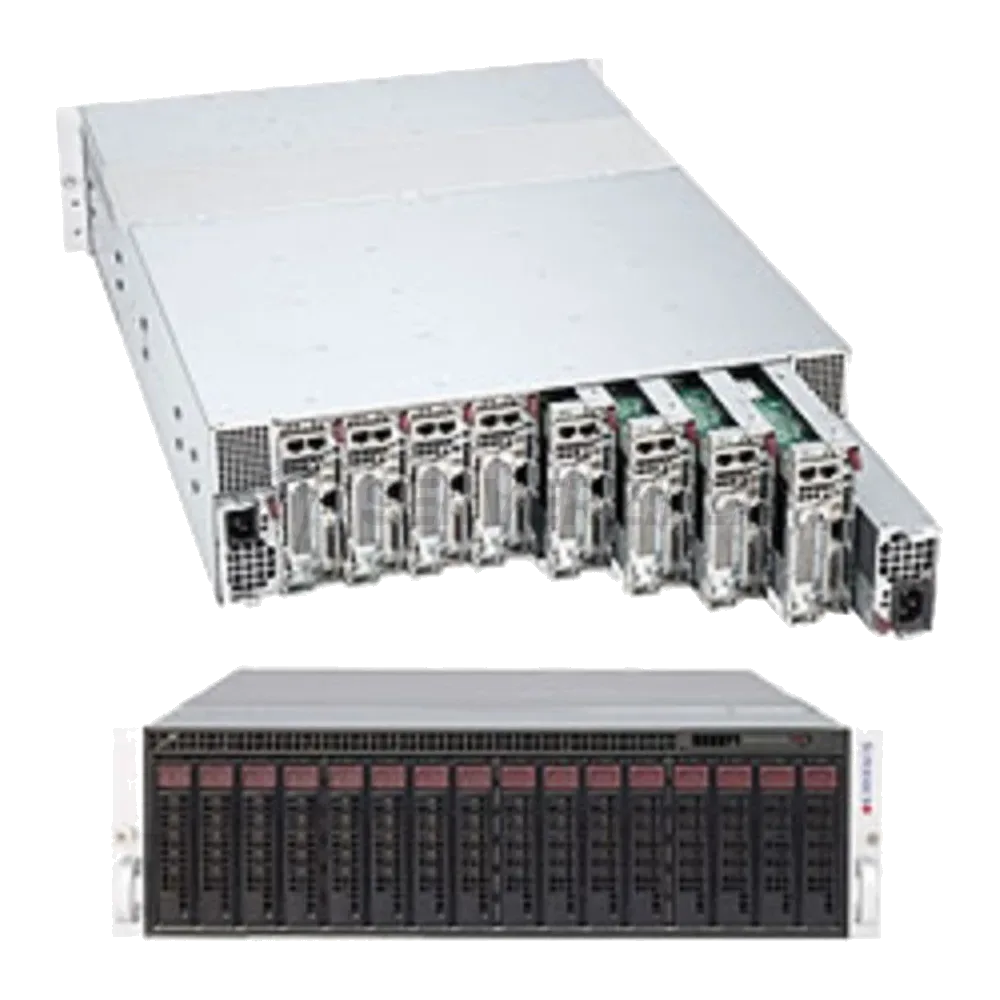 Платформа системного блока SuperMicro SYS-5038ML-H8TRF 3U MicroCloud System CSE-938BH-R1620B X10SLD-F LGA1150 4xDDR3 4xSATA3 USB3.0 PCI-E3.0x8 in Micro-LP