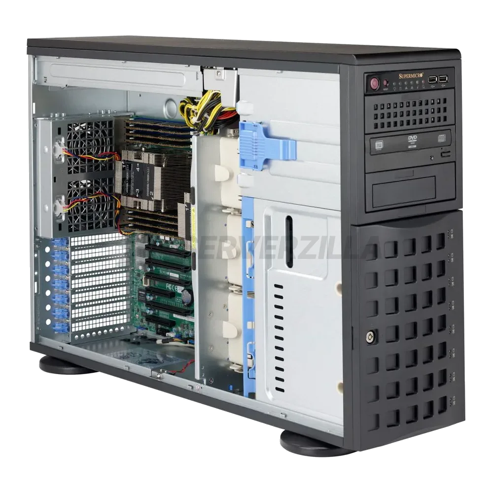Корпус SuperMicro CSE-745BAC-R1K23B 8x 3.5"& 2.5" SAS3/SATA3 Backplane for Hot-Swappable Drives,Front HDD Door Lock & Side Panel Intrusion Switch, Front I/O Ports: 2x USB 3.0, 3x Middle 8cm (9400 rpm) PWM Fans & 2x8cm 9400 rpm PWM
