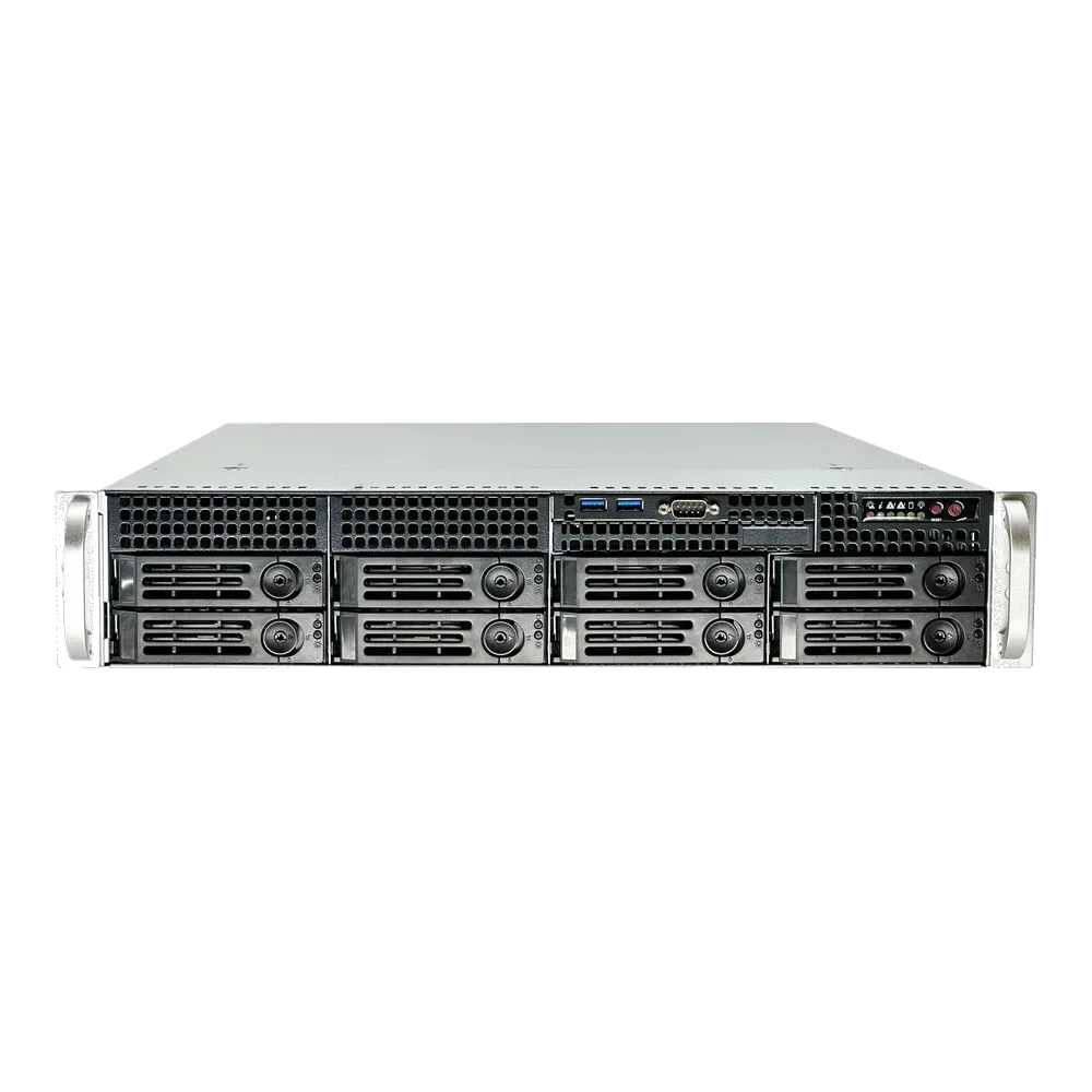 Серверный корпус/ 2U chassis; ATX, Micro-ATX, Mini-ITX MBs; 8 x 3.5''hs + 2 x 3.5'' internal + 2 x 2.'' hs rear; 1200W (1+1); AC-R50 rails — фото 2