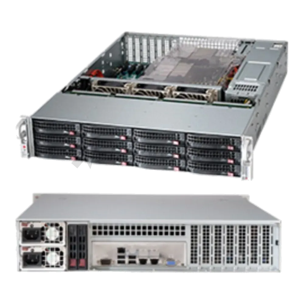 Корпус SuperMicro CSE-826BE26-R1K28LPB 2U, E-ATX, 1280 Вт, 12x 3.5" Hot-swap SAS/SATA HDD Bays, 437x89x64 мм, черный
