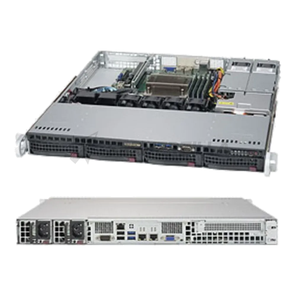 Платформа системного блока SuperMicro SYS-5019S-MR 1U Rackmount 813MFTQC-R407CB X11SSH-F SATA3, RAID 0, 1, 5, 10 support
