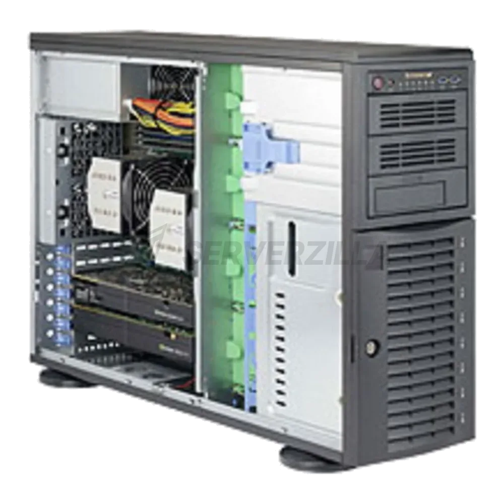 Платформа системного блока SuperMicro SYS-7048A-T, X10DAi, 743TQ-1200B-SQ 4U Rackmountable /Tower SC743TQ-1200B-SQ X10DAi LGA 2011 10 SATA3 6 USB 3.0 ports 5 USB 2.0 ports 7.1 HD Audio with optical S/PDIF